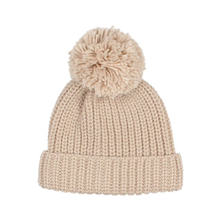 Pom Pom Soft Knit Hat (Natural)