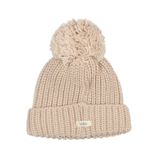 Pom Pom Soft Knit Hat (Natural)