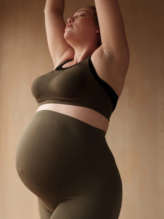 Maternity Sports Leggings (Dark Olive)