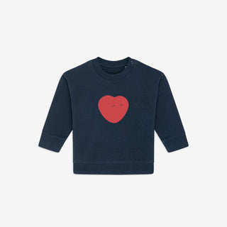 Organic Baby Crewneck Tommy Big Heart (French Navy)