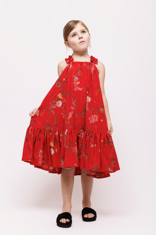 Red Floral Dress 139