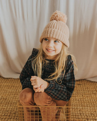 Pom Pom Soft Knit Hat (Natural)