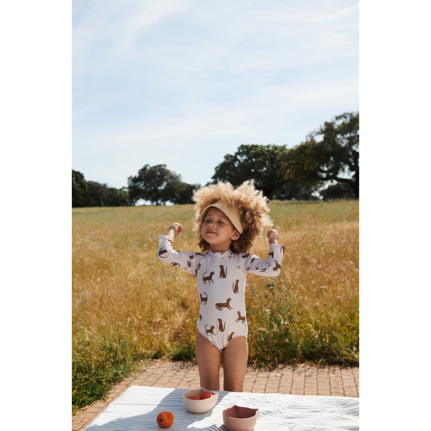 Maxime Baby Long Sleeve UV Swimsuit (Leopard/Sandy)