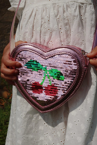 Tut Heart Sequin Bag (Rose)