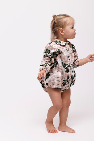 Beige Floral Baby Romper 844