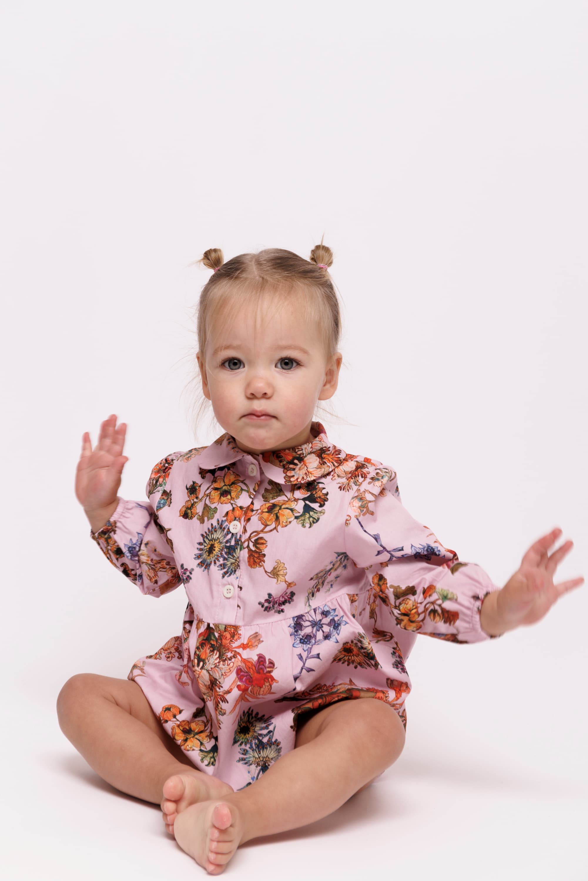 Floral top baby romper