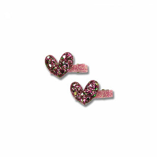 Sparkle Mini Heart Hair Clips