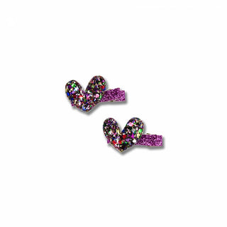 Sparkle Mini Heart Hair Clips