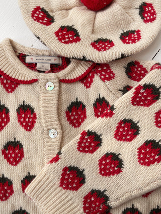 Belou Knit Collar Cardigan (Strawberry)