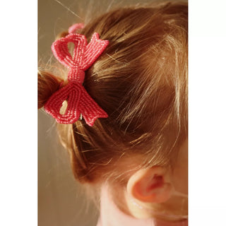 2 Pack Pearly Bow Hair Clips (Bubble Gum)