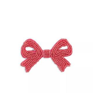 2 Pack Pearly Bow Hair Clips (Bubble Gum)