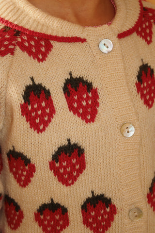 Belou Knit Collar Cardigan (Strawberry)