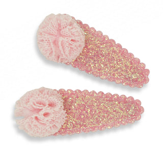 Glitter Marigold Hair Clips (Rose)